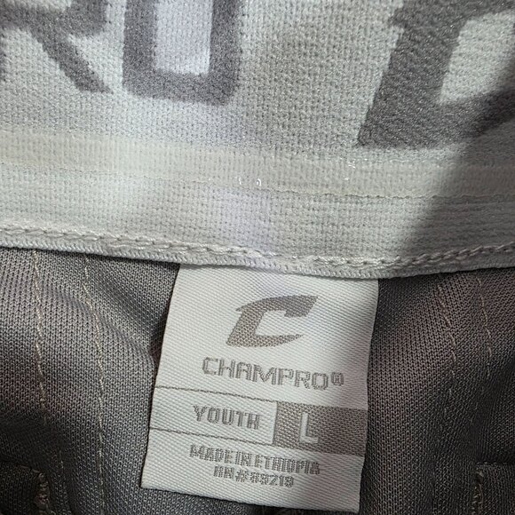 Boys Champro Gray Baseball Pants MVP Open Bottom Relaxed Fit Youth Size L - Picture 2 of 9